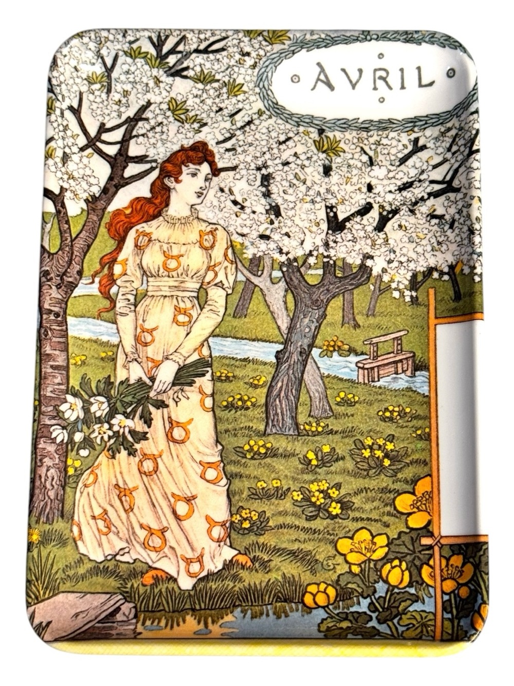 Decorative Crafts 70’s Art Noveau “Avril” April Les Moines Melamine Trinket Tray